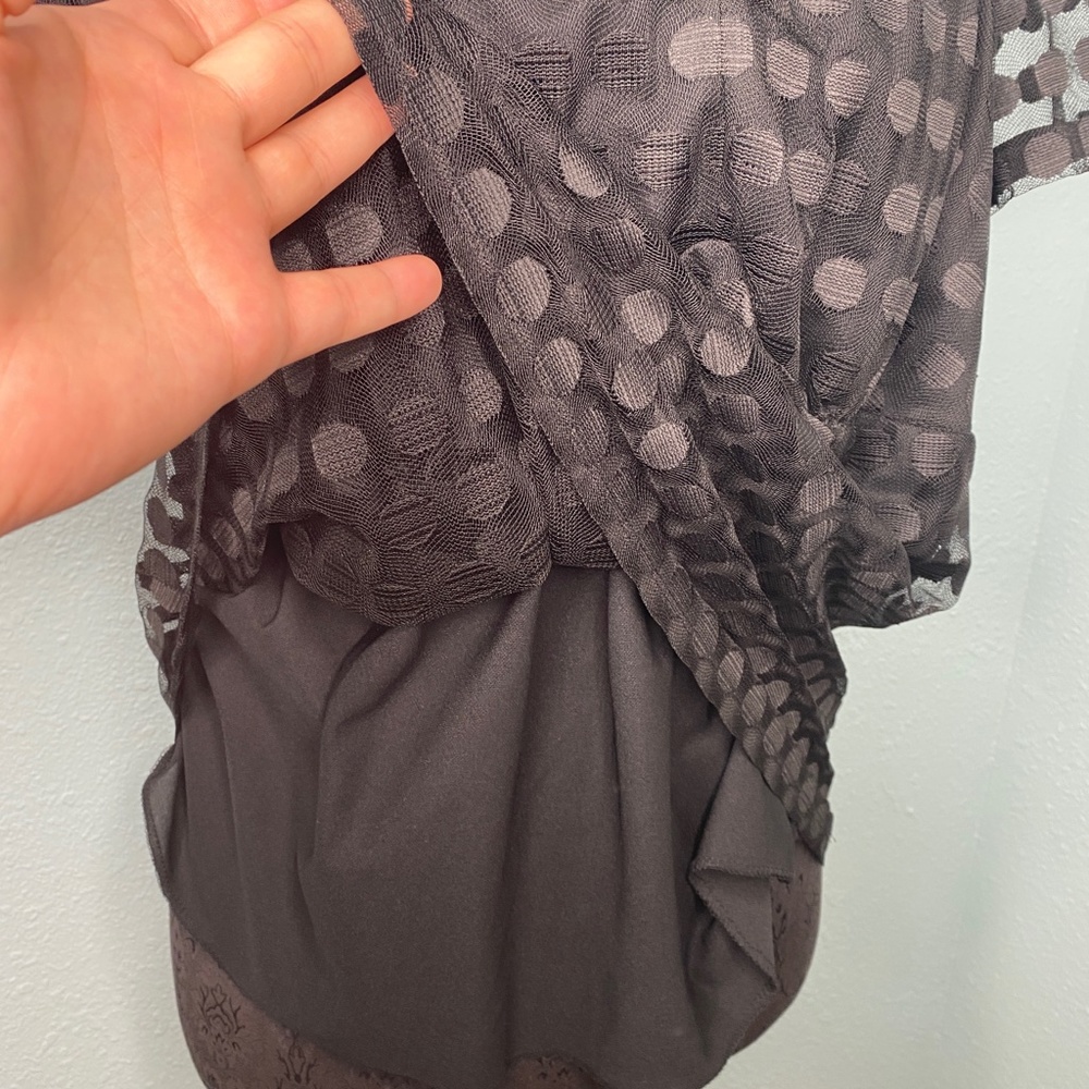 NY Collection Plus Size Black Polka Dot Blouse - Picture 4 of 11